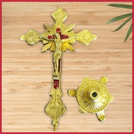 [finebluek7] Metal Crucifix Table Cross Decorative Christian Figurine Collectible Sculpture for Chur