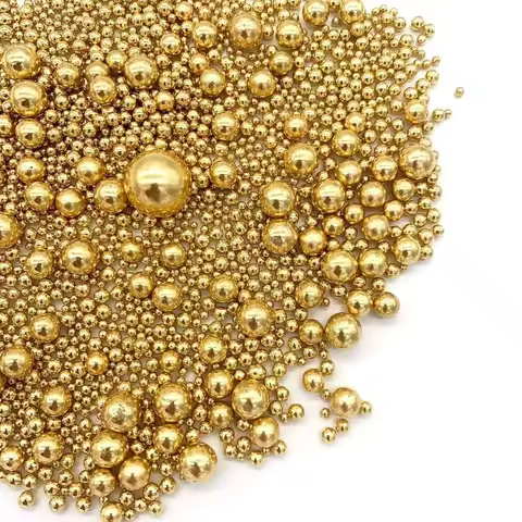85g Gold Metallic Balls Beads Mixed Sizes for DIY Crafts Nail Art Cake Decorating Resin Filling Supp
