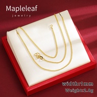 Original Pure 916 Gold  Minimalist Box Chain Women's Necklace Gold Necklace Gold Lock Bone Of Chain Necklace gold