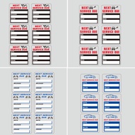 5 Design 6pcs/Set Sheet 5x5cm Waterproof Next Service Due Date Miles Car Window Sticker Self-adhesiv