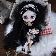 D DBS blythe doll clothes Dark Gothic Yujie Lace Maid Suit 19 Joints ob24 Baby clothes
