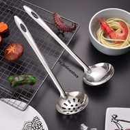 STAINLESS STEEL SOUP LADLE KITCHEN STEAMBOAT UTENSILS SLOTTED LADLE COOKING LADLE SKIMMER COLANDER 钢火锅勺火锅漏