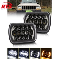 5"x7" LED Headlights Sealed Beam H6054 7"x6" LED Headlights Amber/White DRL Turn Signal Rectangular 