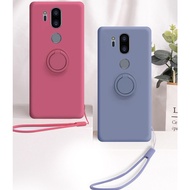 LG G7 ThinQ / X5 one / Q9 one / G7 Fit Magnetic Stand Liquid Silicone Casing With lanyard Phone Case