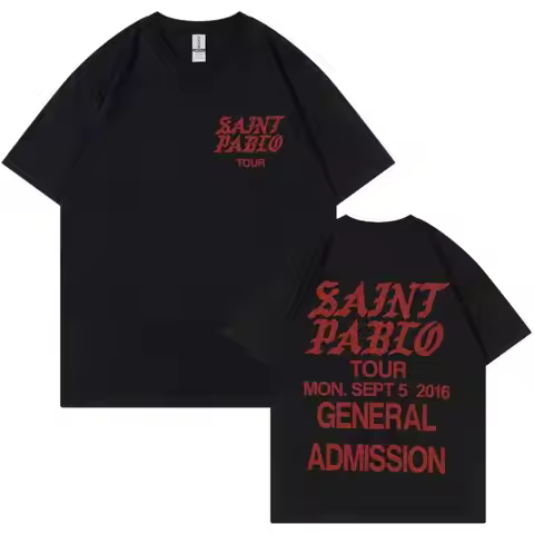 Kanye West Saint Pablo Tour Same Kind Rapper Cotton T-Shirt Short Sleeve round Neck Casual Style Pri