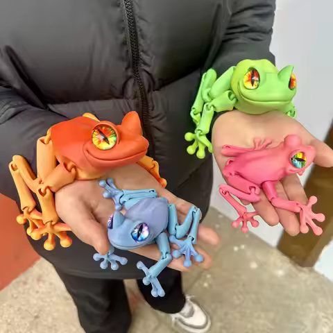 3D printed frog statue, flexible 3D printed animal, colorful animal statue, gift 27cm/10.63in, 18cm/