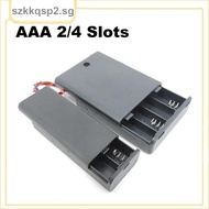 2Slot  4Slot AAA Battery Holder Case Box 2xAAA 4XAAA 3v 6v 1.5v Leads ON/OFF Switch Cover Standard B