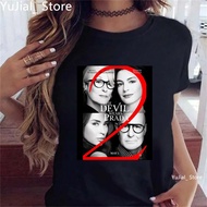 Vintage The Devil Wears Prada 2 Printed T Shirt Women White/Black/Red Fashion T-Shirt Summer Short S