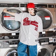 Busykid อเมริกัน ฮิปฮอป เบสบอล เจอร์ซีย์ เปิด คาร์ดิเกน Original West Coast ลายทาง เสื้อยืด อินเทรนด