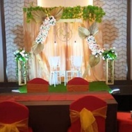 sewa backdrop hexagon, pelaminan murah