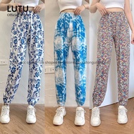 Alibaba long brocade beach pants women wide leg pants harem pants with loose legs and hems with many