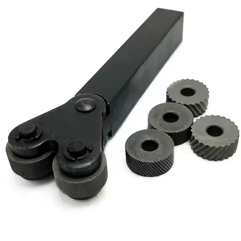 High quality 6PCS Reticulated Knurling Knife 0.6mm 1.0mm 2.0mm HSS Inner Hole with1PCS 18×16mm Steel