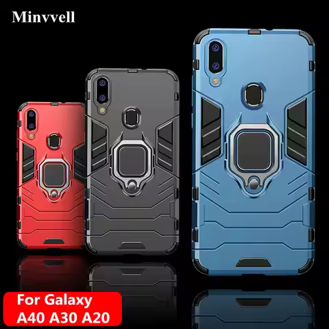 4 in 1 Case For Samsung Galaxy A40 A30 A20 Case Armor Cover Ring Holder Phone Case For Samsung A40 3
