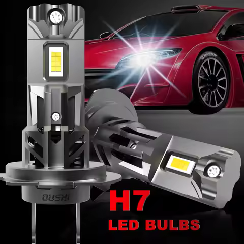 OUSHI 2x High Power New H7 Led Car Headlight H18 Car Bulb 6000K White Light DRL with Fan For Audi A4