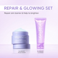 Glad2Glow 2In1 Cleanser+Moisturizer Skincare set Brightening/Anti-aging/Acne/Repair set Face wash gl