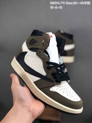 HLA188款 價格1700元 情人節 耐克 喬丹倒勾Air Jordan 1 x Travis Scott AJ1深棕 倒鉤 06XHLT 碼數：36-45