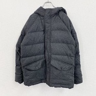 古著GAP 連帽羽絨服，80% 羽絨，隱藏式前襟，深灰色，M 碼