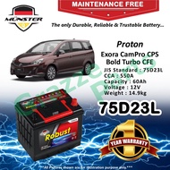 Münster Robust MF CMF 75D23 | 75D23L (60AH) Car Battery Bateri Kereta for Proton Exora CamPro CPS Bo