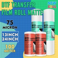 13'' & 24'' 75Micron 100Meters DTF Film Roll Matte Premium Quality PET Transfer Film Roll Yopsun