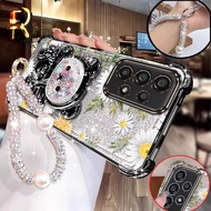 3pcs( Lucky Daisy phone Case+Lanyard+Bear Stand) Suitable For Galaxy A53 5G/A51/A71 4G/A55 5G/A22 5G