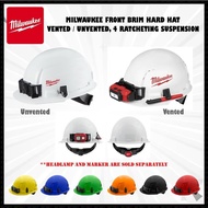 MILWAUKEE BOLT™ Vented / Unvented Front Brim Hard Hat, Safety Helmet with 4 Ratcheting Suspension (R