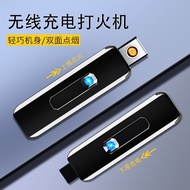 Pemetik api USB Rechargeble Lighter push button charging lighter electronic windproof cigarette lighter gift box
