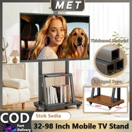 32-98 Inch Movable TV Stand Heavt Duty TV Floor Stand With 360° Wheels Height Adjustable TV Bergerak
