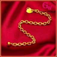 GW Korean Accessories Jewellery Ready Stock Emas 916 Bangkok New Gold Plated Cross Bracelet Ladies Thin O Chain