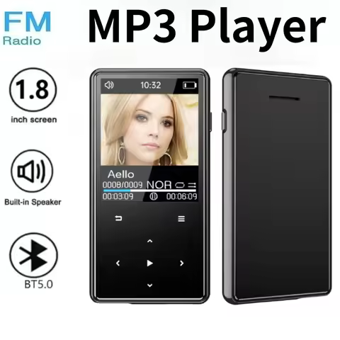 NEW HiFi MP3 Player Bluetooth-Compatible5.0 Music Stereo Player 1.8'' Display Screen FM Radio Record