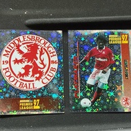 Club Logo Bora Racing Set Old Stickers Only One Per Year Middlesbrough Sticker-Merlin 1994-99