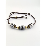 Dzi Clavicle Chain, Aquarius, Mandala Three Eyes, Noble Dzi Beads, Multi-Bao Dzi Beads Clavicle