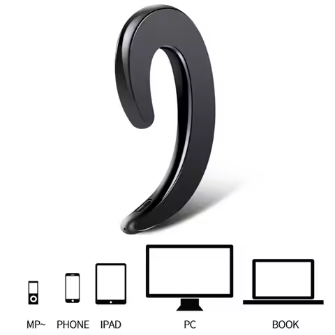 Digital Display Wireless Bluetooth Earphone 3D Stereo Solid Color Bone Conduction Headphones Noise C
