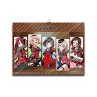 KAYU Wood Wall Poster anime GROUP MEMBER AFTERGLOW ALT - BANG DREAM! 100% MDF