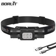 BORUiT HP360 LED Powerful Headlamp Type-C Rechargesble Waterproof Headlight Camping Fishing Torch