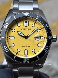 Brand New Citizen Diver Style Eco-Drive Yellow Dial Men’s Watch AW1760-81Z