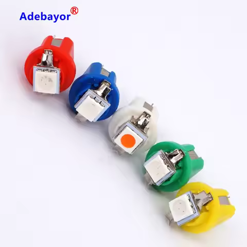 100pcs T5 B8.5 B8.5D Led t5 1 Smd 5050 Car Light Instrument Lights B8.5d 1smd Bulb Gauge Dashboard S