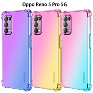 Oppo Reno 5 Pro 5G/Reno 5F case casing Transparent Anti-fall gradient mobile phone case cover