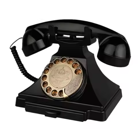 Retro Landline Telephone Corded Antique Phone Vintage 1930s Rotary Dial Home Decor Phone Old Fashion