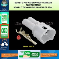 2 PIN MALE SOCKET WATERPROOF COMPLETE SKUN - 2 PIN SOCKET - 2 PIN SOCKET - HEAT RESISTANT 2 PIN SOCK