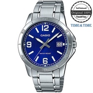 Time&amp;Time CASIO Standard นาฬิกาข้อมือผู้ชาย สีน้ำเงิน/เงิน สายสแตนเลส รุ่น MTP-V004D-2BUDF (ประกัน CMG)
