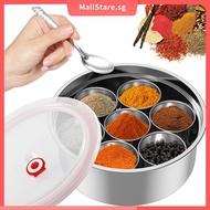 Masala Dabba Spice Box Stainless Steel Spice Containers Masala Dabba with 7 Compartments Indian Spic
