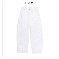 Kloset Design Butterfly Patchwork Jeans (AW25-P003-C) กางเกงยีนส์ทรง Baggy สีขาว