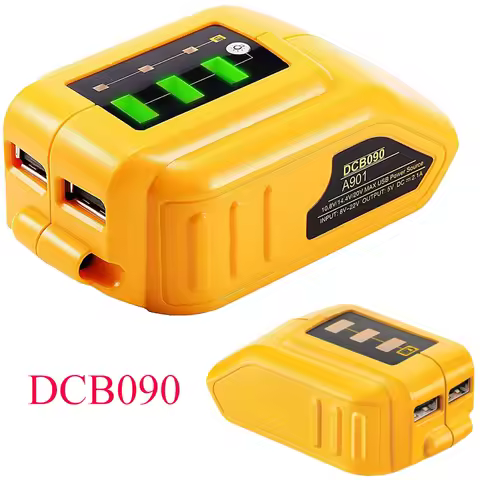 DCB090 Adapter for Dewalt 14.4V 18V 20V Li-ion Battery Converter Charging Adapter Power Supply Dual 