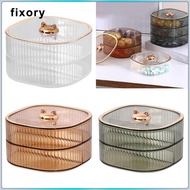 [fixory] 2 Tiers Gedroogd Fruit Snack Lade, Snack Opslag Container met Cover Organizer,