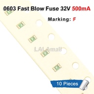10pcs 0603 32V 0.5A 500mA Marking F SMD Fast Blow Fuse 0467.500NRHF New Original