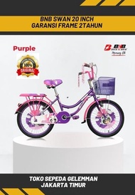 BNB Sepeda Anak Perempuan City Bike Mini Swan Size 20 Inch