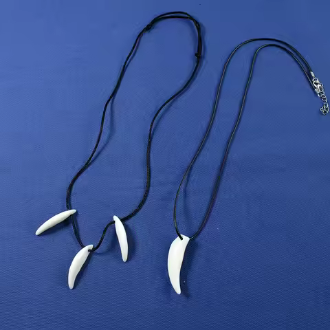 Fantasia Kraven Necklace with Teeth Movie Hunter Sergei Cosplay Disfraz Costume Accessories Men Hall