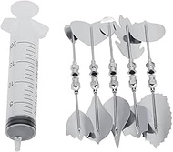 3D Gelatin Jelly Moulds, Stainless Steel Jelly Decorating Tools DIY Pudding Art Needle Syringe Cake 