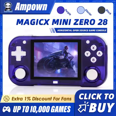 Ampown Mini Zero 28 Handheld Game Console 2.8'' IPS Screen AllWinner Processor Android System 2.4GWI
