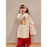 DEFECTIVE GOODS - size 2 - White unicorn ao dai for children